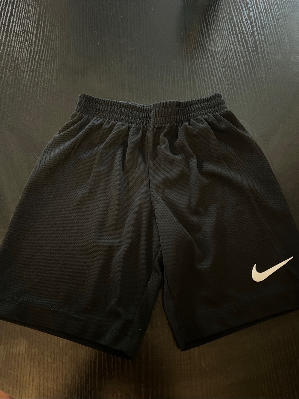 Nike Black Mesh Sports Shorts with White Swoosh